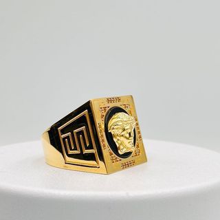 SELLO CUADRADO GRECA MEDUSA 18K