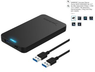 HDD 2.5" Seagate Barracuda 1TB + Carcasa Sabrent