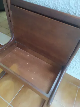 Banco/silla madera maciza con cofre ( S. Miguel)