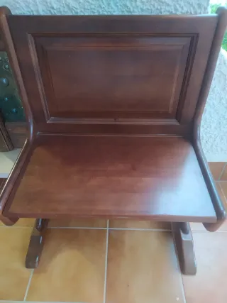 Banco/silla madera maciza con cofre ( S. Miguel)