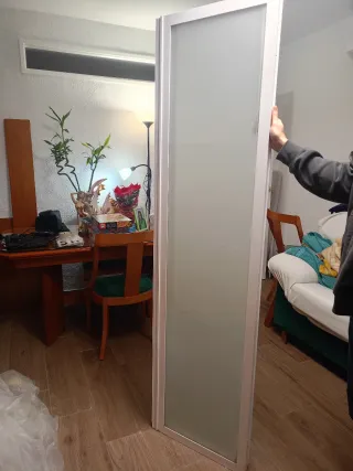 Mampara de ducha plegable blanca