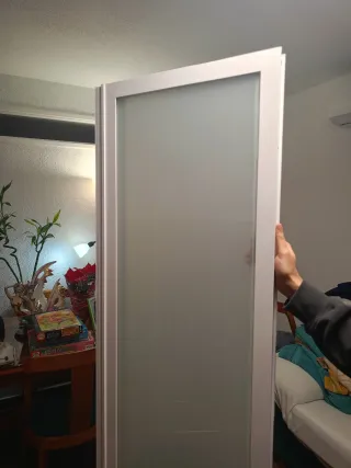 Mampara de ducha plegable blanca