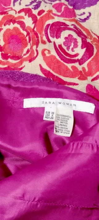 Falda Zara Vintage Estampada Flores