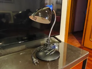 Lámpara Escritorio Negra/Azul/Plata