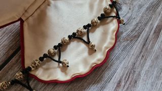 Collana vintage anni ’70/’80 con perline nere e cr