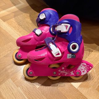 Patines niña Decathlon rosas y azules talla 26-28