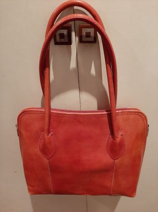 Bolso italiano cuero rojo mujer