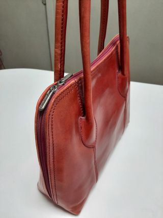Bolso italiano cuero rojo mujer