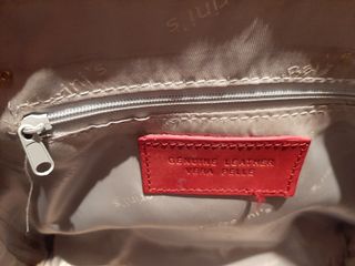 Bolso italiano cuero rojo mujer
