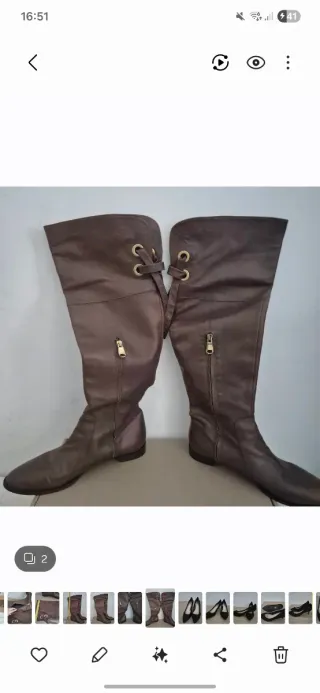 Botas altas piel cuero talla 41