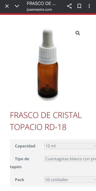 Pack 50 Frascos Cristal Ámbar 10ml Cuentagotas