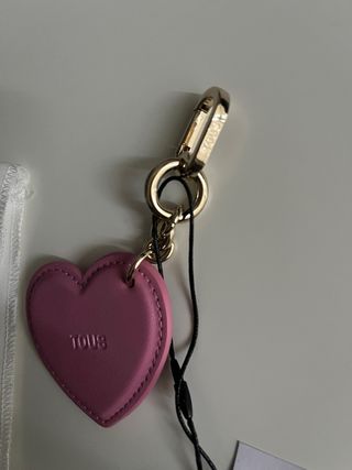 Llavero Tous Corazón Rosa y Dorado Nuevo