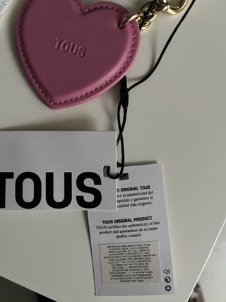 Llavero Tous Corazón Rosa y Dorado Nuevo