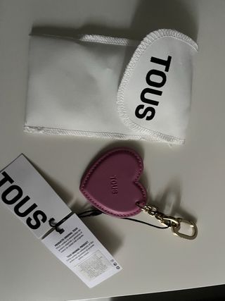 Llavero Tous Corazón Rosa y Dorado Nuevo