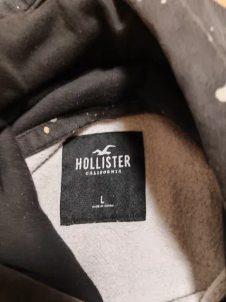 Sudadera Hollister gris con salpicaduras