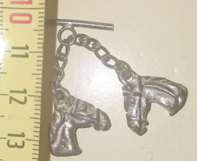 Lote 2 Caireles figura de Caballos Metal Plateado