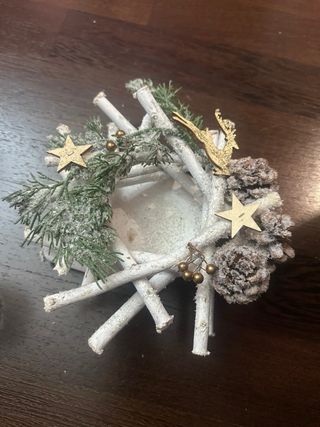 Portacandele Shabby Chic Legno e Vetro