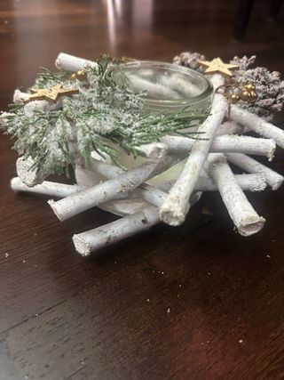 Portacandele Shabby Chic Legno e Vetro