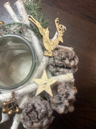 Portacandele Shabby Chic Legno e Vetro