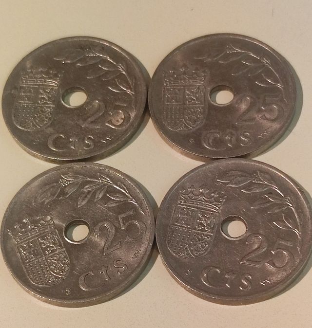 Lote 4 monedas 1937 EBC