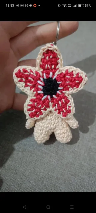 Portachiavi Demogorgone uncinetto