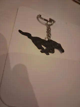 Llaveros Logo Mustang Fibra Carbono real