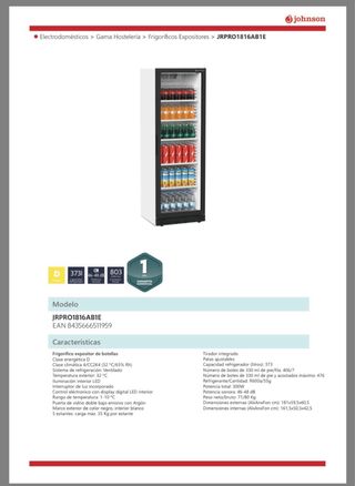 Vitrina Bar Johnson Bebidas