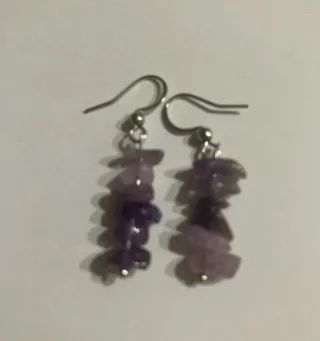 Orecchini chip pietra ametista