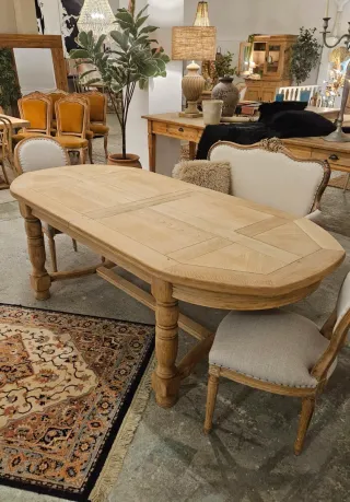 Mesa antigua de roble EXTENSIBLE