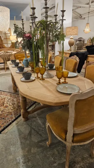 Mesa antigua de roble EXTENSIBLE