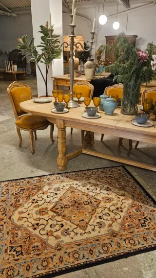 Mesa antigua de roble EXTENSIBLE