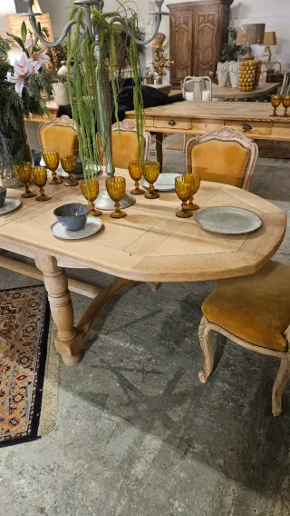 Mesa antigua de roble EXTENSIBLE