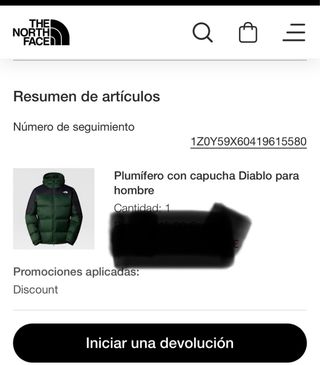 The North Face Anorak Plumas Verde y Negro