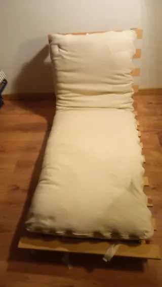 Sillón cama plegable y extensible beige