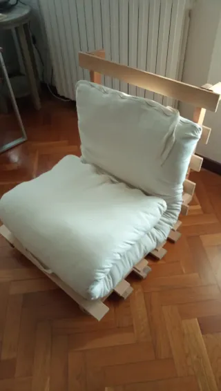 Sillón cama plegable y extensible beige