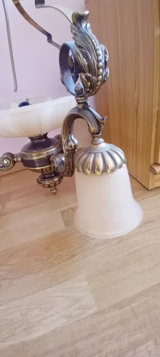 Lámpara de techo antigua metal y cristal