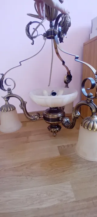 Lámpara de techo antigua metal y cristal