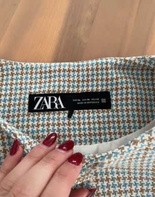 Chaqueta Zara cuadros hombreras Talla XL