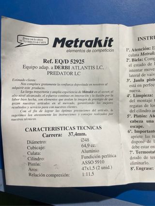 Cilindro Metrakit 70 Derbi Atlantis LC