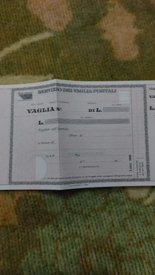 Carta Vaglia Postale Vintage