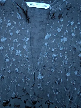 Vestido Zara Negro Estampado