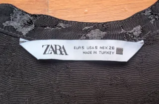 Vestido Zara Negro Estampado