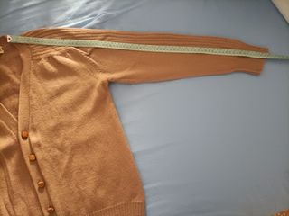 Cardigan lana beige Shetland unisex uomo donna M