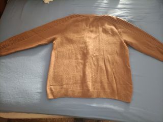 Cardigan lana beige Shetland unisex uomo donna M