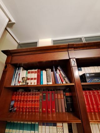 Librería de madera oscura