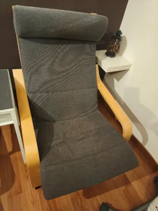 Sillón relax Ikea madera y tela