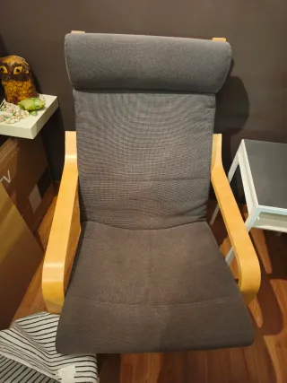 Sillón relax Ikea madera y tela