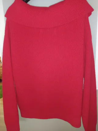 Maglione Benetton Scollo Bardot Rosso