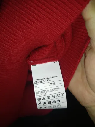 Maglione Benetton Scollo Bardot Rosso