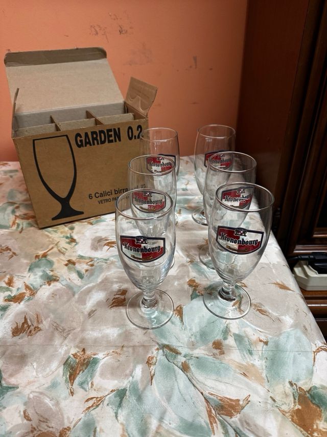 6 Calici Birra Kronenbourg nuovi